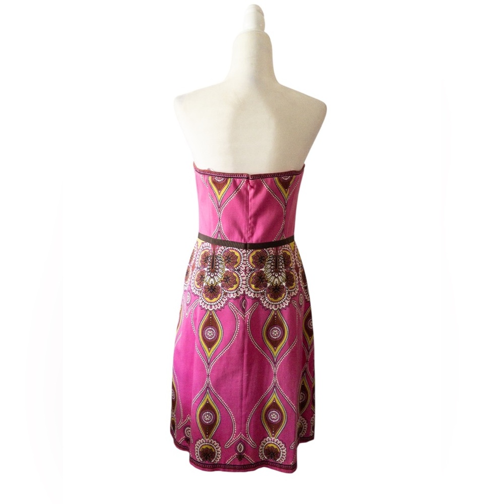 Vintage Laundry by Shelli Segal Pink Strapless Dress 90s SZ  8 Paisley Retro - Picture 4 of 14
